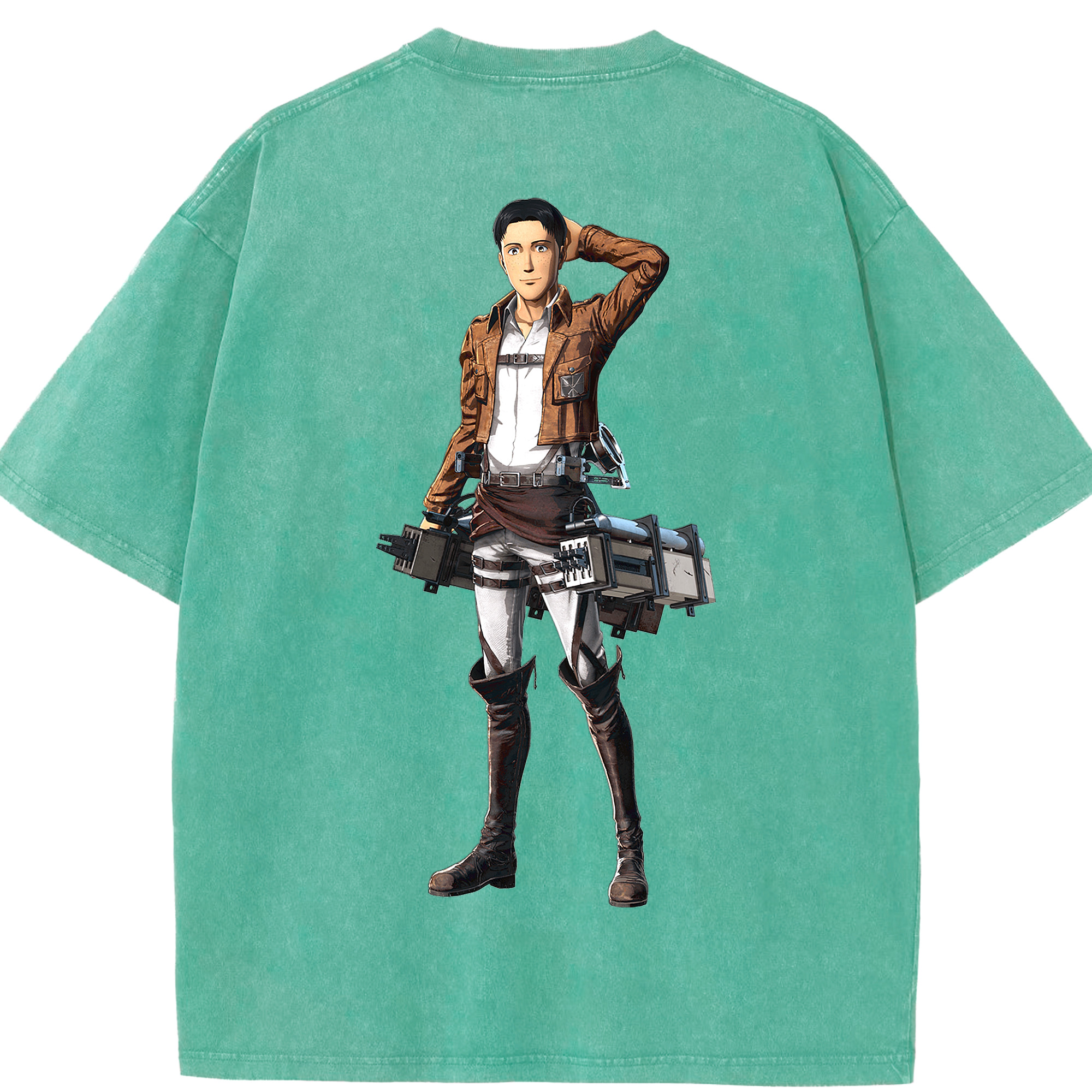 （画像用） 進撃の巨人 Attack on Titan 綿100% ヴィンテージ風 半袖Tシャツ（背面プリント）